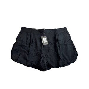 Who What Wear Womens Anthracite Black High Rise Ruffle Hem Shorts 24W Cotton